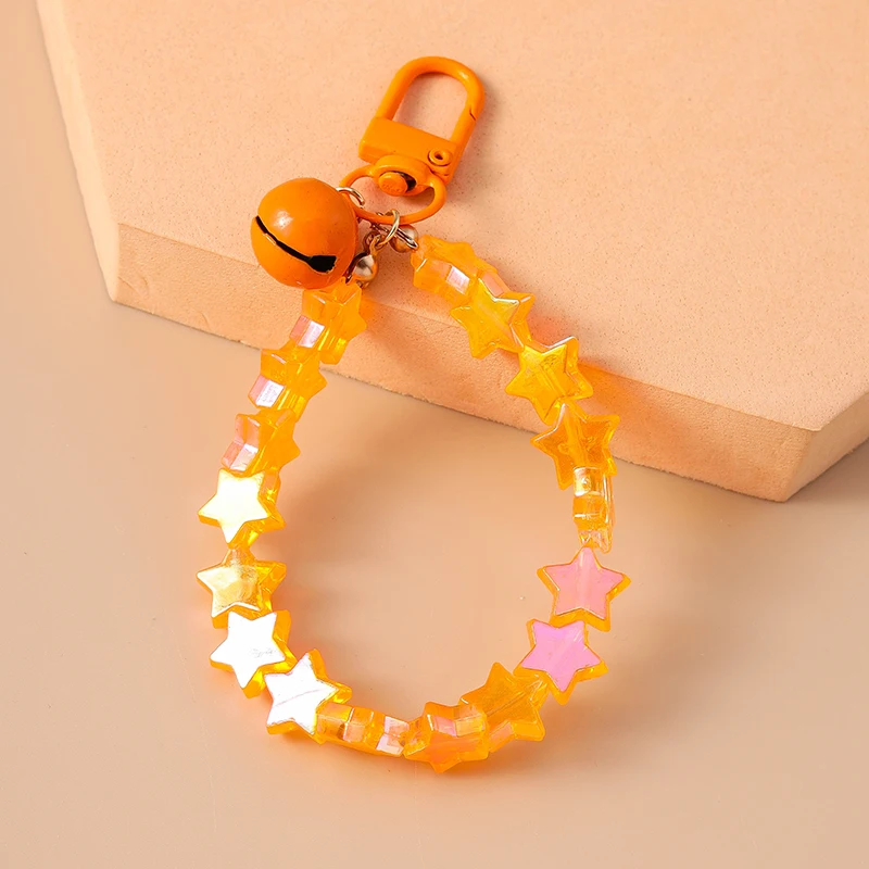 Mode Bunte Handgemachte Stern Perlen Armband Glocke Schlüsselbund für Auto Schlüssel Frauen Männer Handtasche Anhänger Schlüsselanhänger DIY Schmuck Geschenke – Detail 9