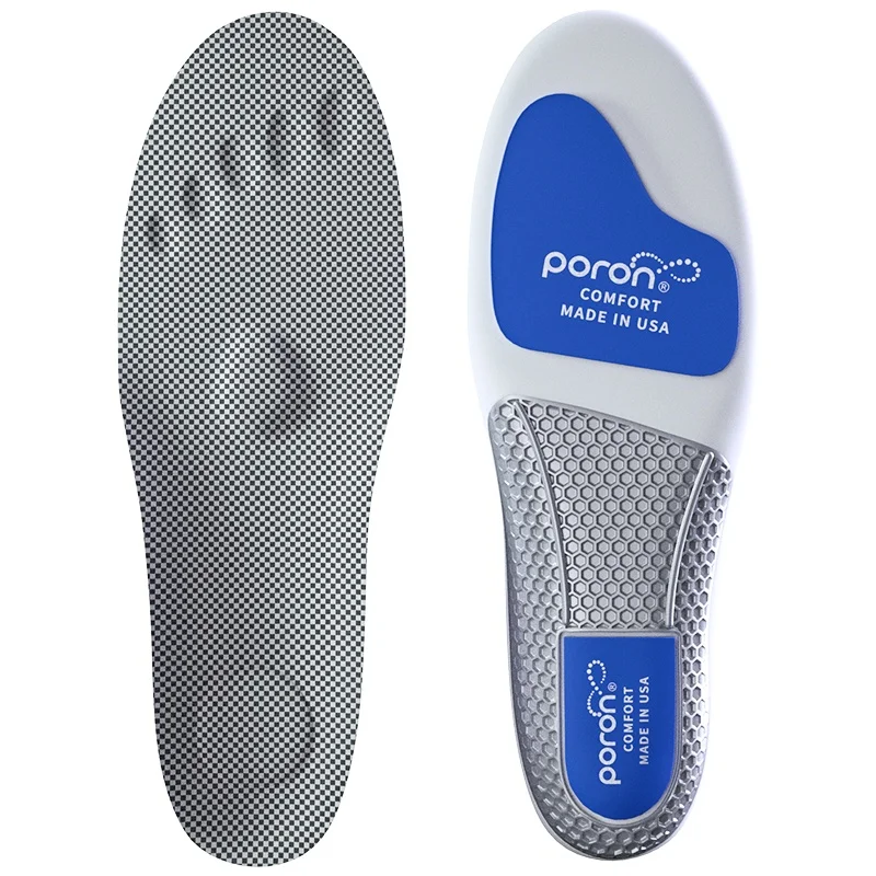 Poron Strong Shock-Absorbing Sports Insole for Men and Women, High Elastic, Shock Relief, Air Cushion, Soft Bottom