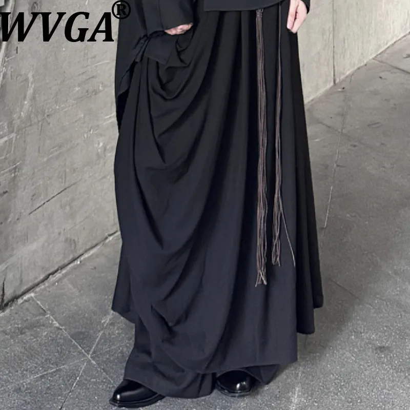 

WVGA Spring Autumn New Man Wavy Layered Skirt Pants High End Draped Integrated Niche Fake Two Pieces Irregular Streetwear W20997