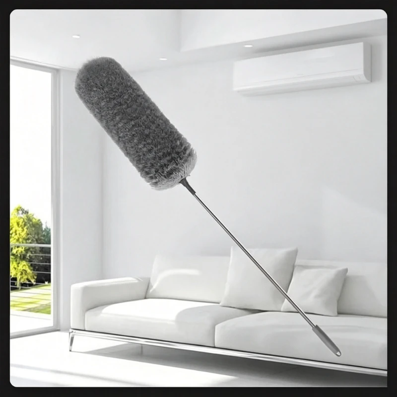 Retractable Duster Feather Duster Household Dust Cleaner for Ceiling Spider Web Gap Cleaning Tool