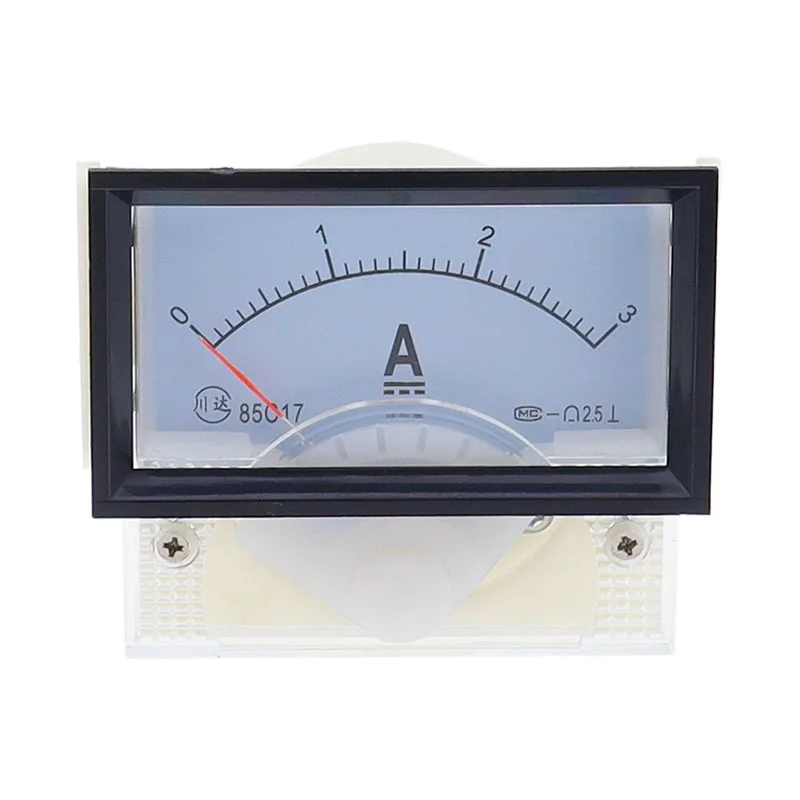 Analógico medidor de painel atual, amperímetro para testes de circuito, Ampere Tester Gauge, 85C17 DC, 1A, 2A, 3A, 5A, 10A, 15A, 20A, 30A, 50A, 75A,