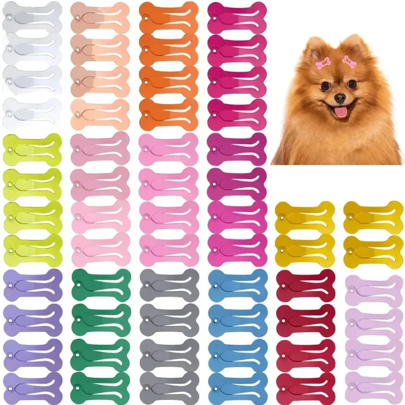 5/10/20pcs Hair Clips for Dogs Multicolor Barrettes Small Bone Snap Hair Clips for Dog Cat Pet Grooming Bows Hair Accessories