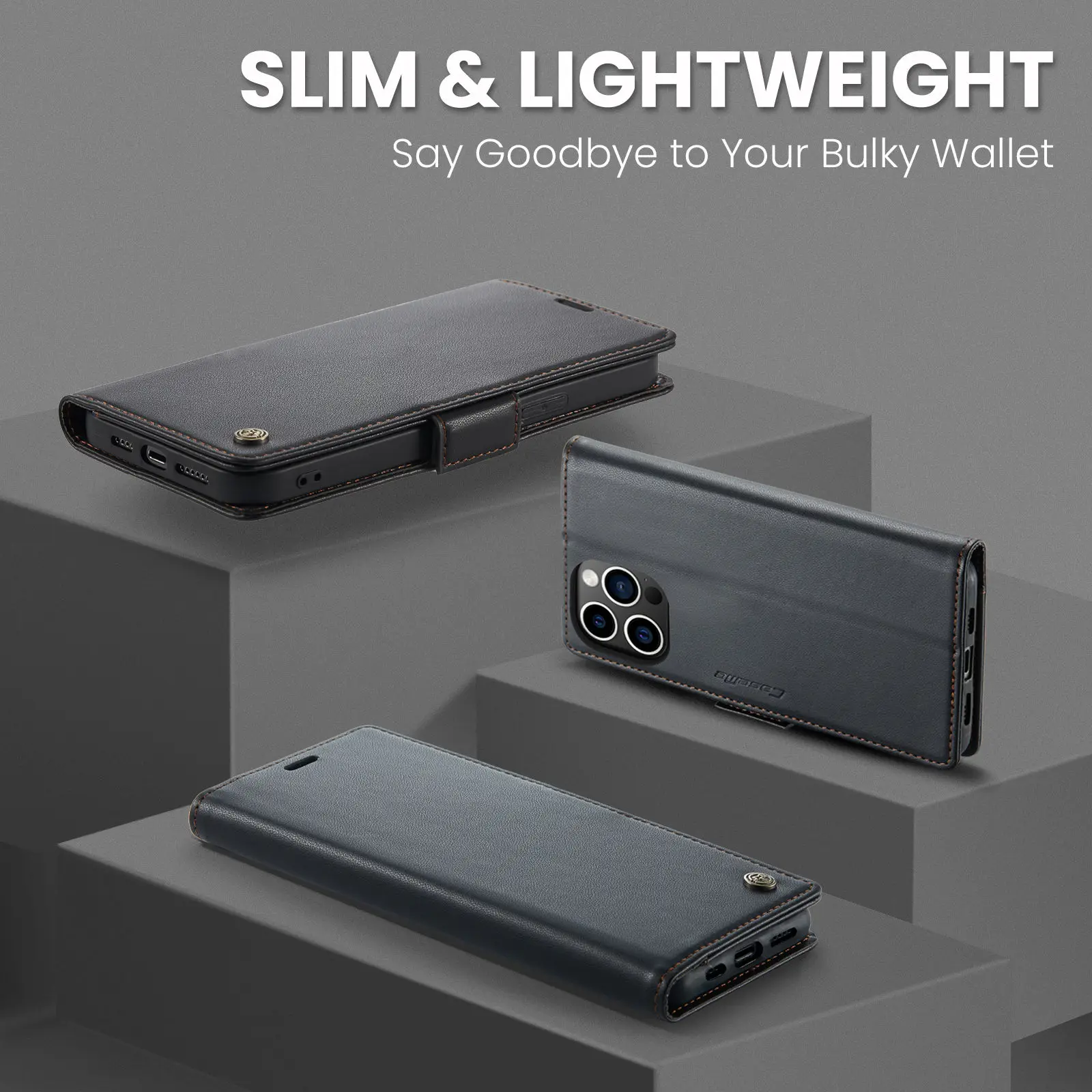 CaseMe Wallet Case for iPhone 16 15 14 Pro Max Plus 13 12 Mini Premium PU Leather Flip Case Magnetic Credit Card Holder Cover