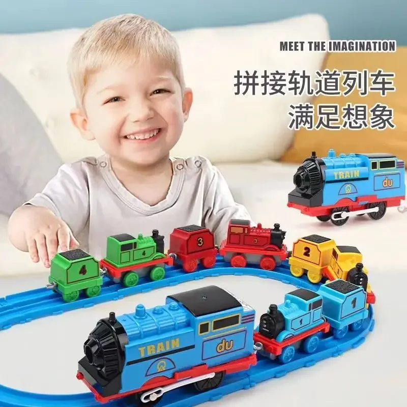 Electric little train track Set Inertial Alloy Musical Slide 2 Boys Kids toy car 3-6 years old puzzle