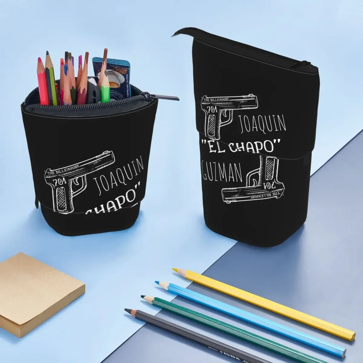 

Joaquin El Chapo - Guzman Narcos Crime TV Pablo EscobarReversible Pencil Case for Students Gifts Pen Box Pencil Bag