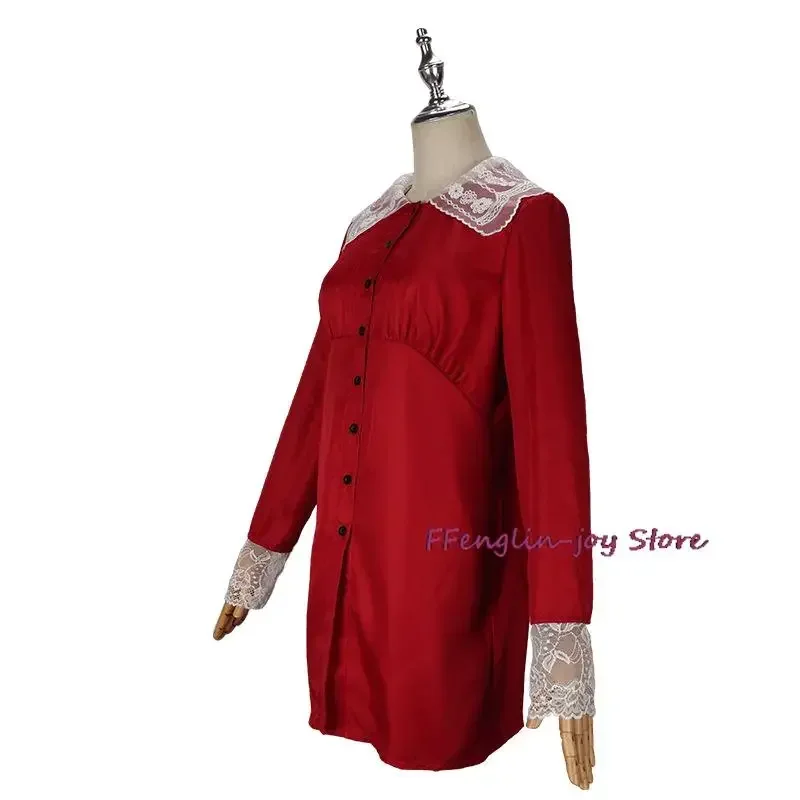 

EE01 Sabrina Spellman Dress Chilling Adventures of Sabrina Cosplay Dress Women's Spring Summer Red Long-sleeved Skirt Hallow&0Ww