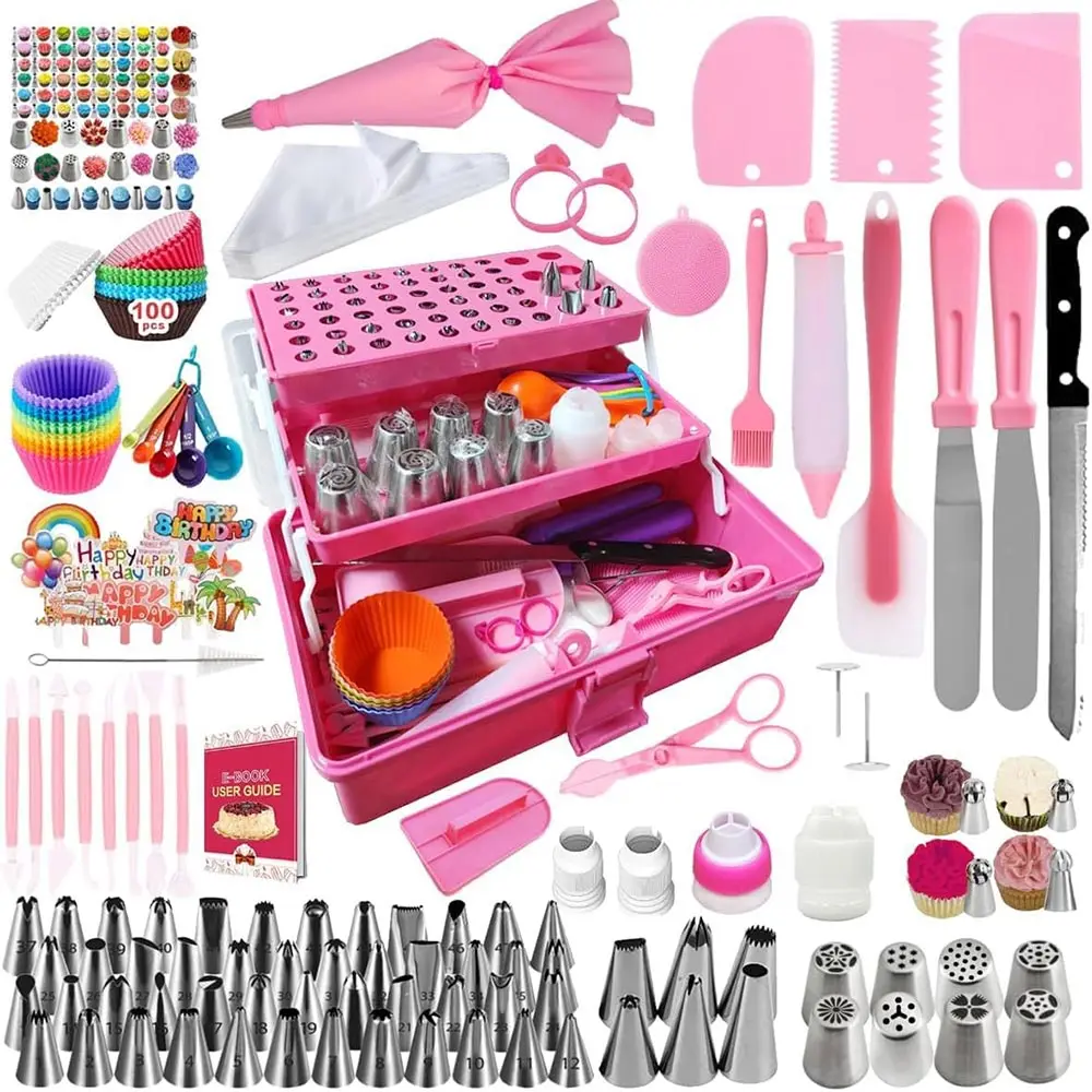 359pcs Cake Decorating Baking Supplies Set, with 66 Tip Baking Set, Piping Bags and Beginner Set, Baking Tools, Cupcake Decorati