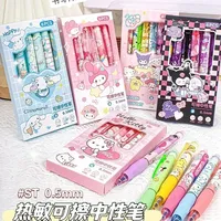 Sanrio Blue Erasable Gel Pen My Melody Cinnamoroll Cute Click Pen Hello Kitty Girly Heart Student Stationery Birthday Gift