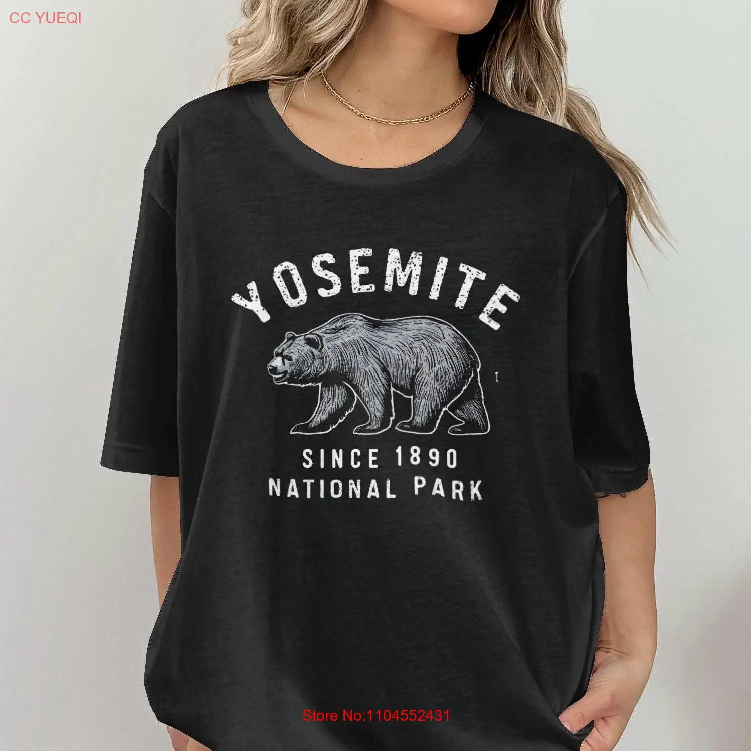 

Yosemite National Park Bear T Shirt Vintage Outdoor Hiking Souvenir Casual long or short sleeves