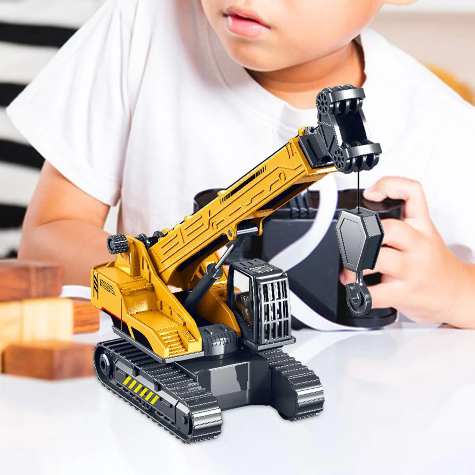 Vehicle Model Toy Crane Work Car 350° Rotation Realistic Engineering Vehicle Inertial Truck Car for Boys Girls Kids Ages 3+