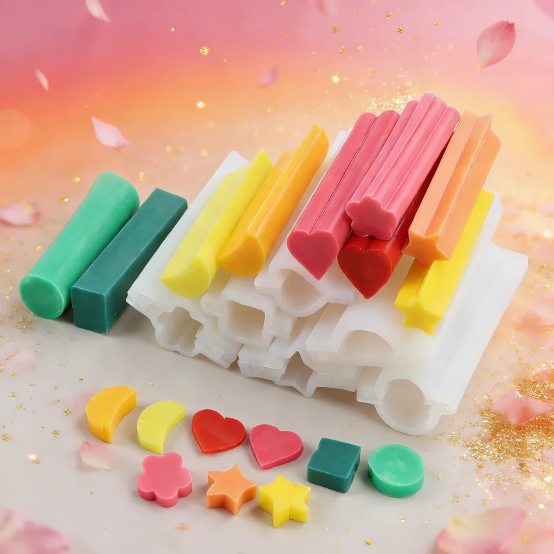 Kreative Silikon-Seifenröhrenformen, 3D-handgemachte Stern-/Herz-/Mond-Designs, Harz-Kerzenform für DIY-Partygeschenke, Seifen, Heimdekoration