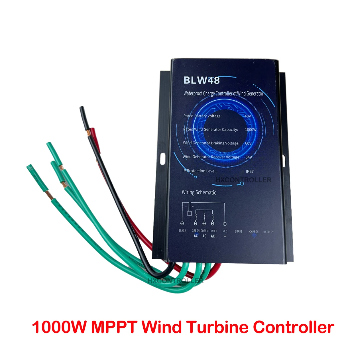 IP67 12V 24V 48V 1000W MPPT Wind Power Charge Controller Windmill Turbine Charging Reguator Auto Brake For Lifepo4 GEL Lithium