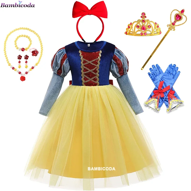 Schneeweißes Kleid für Mädchen Party Prinzessin Kleid Kinder Geschenk Halloween Kostüm Kleider für Mädchen Baby Mädchen Tutu Kleid Kleinkind