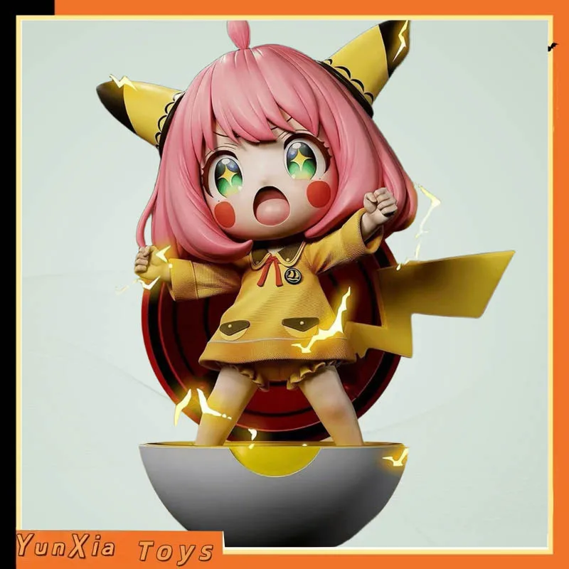 

Spy x Family Anya Cos Pikachu Figure Cute Anime Model Ornament Kawaii Cartoon Statue PVC Collectible Toy Desk Car Decor Gift