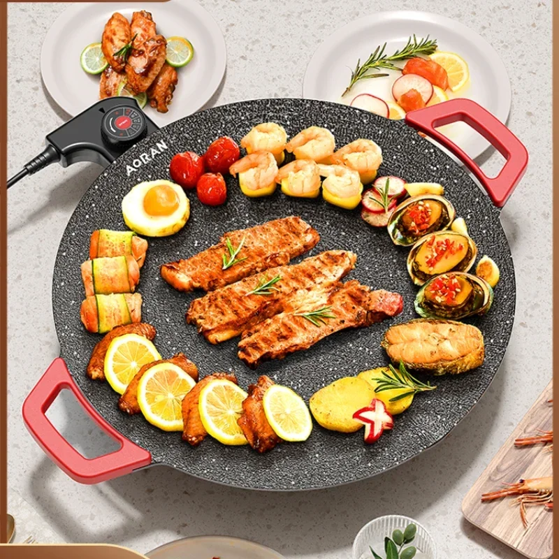 220V Multi-Functional Electric Griddle and Grill for Home Use with Korean BBQ Style