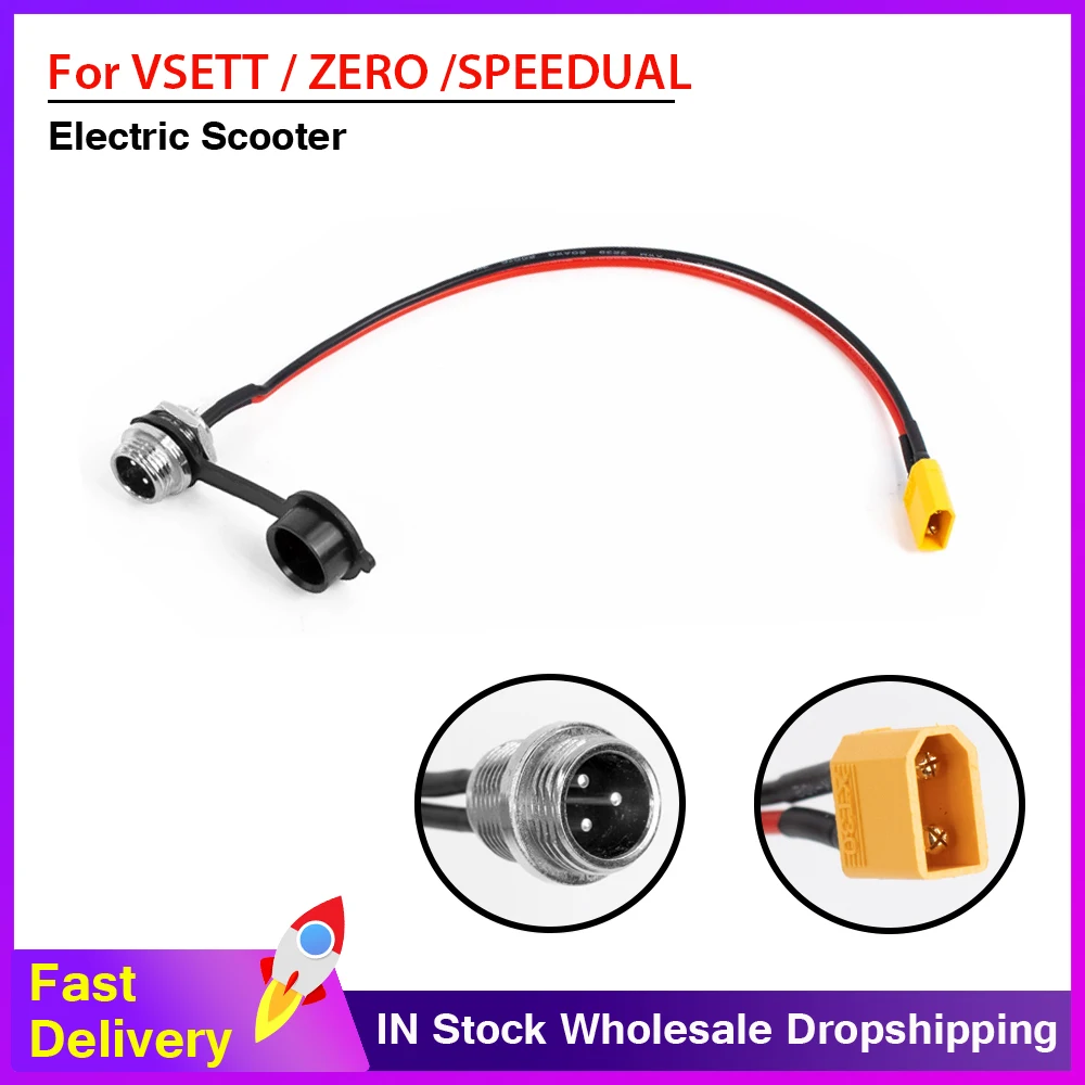 Universal 3 Pins Charging Port for VSETT 8 8+ 9 9+ 10+ for ZERO 8 9 10 8X 10X 11X Speedual Electric Scooter Socket Plug Parts