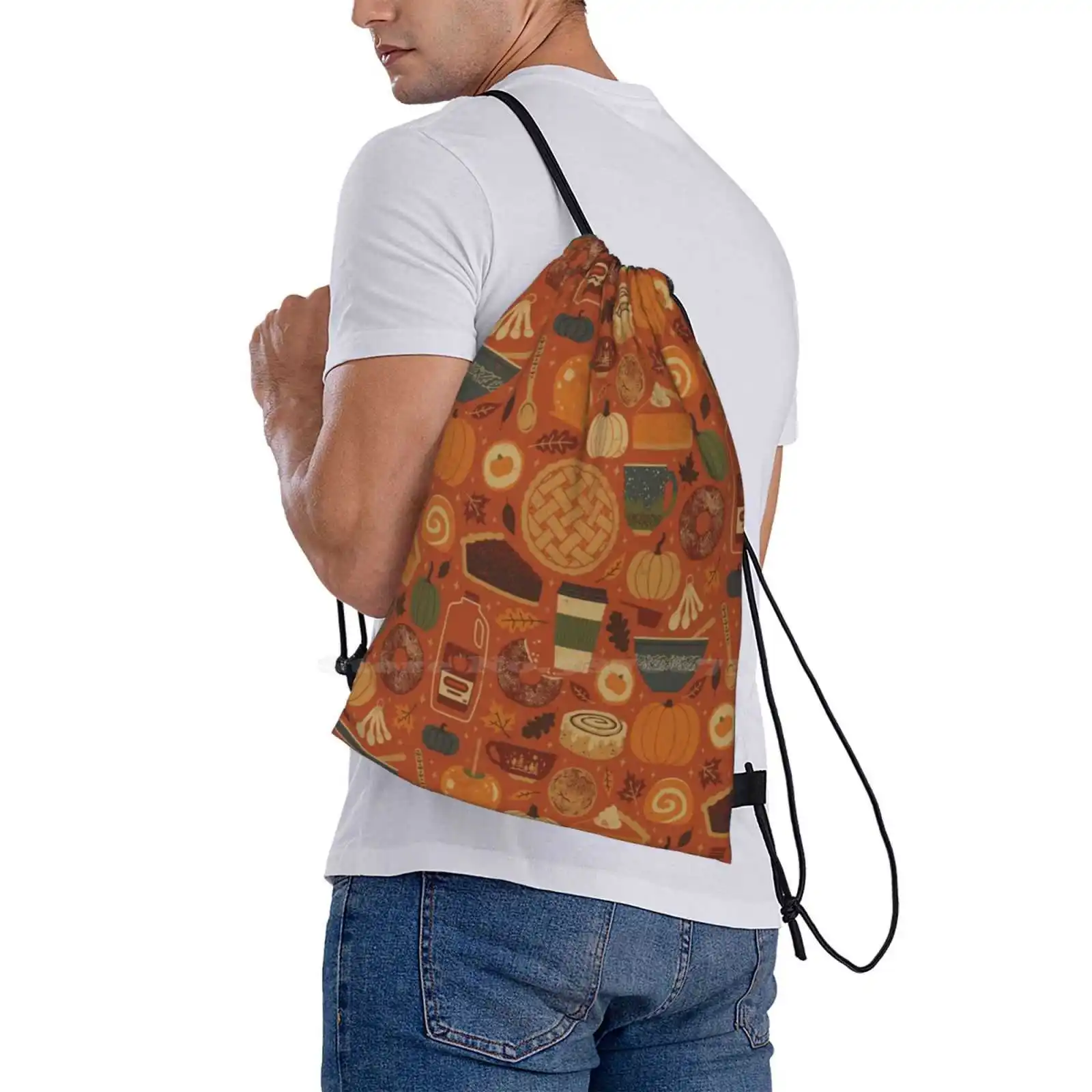 Mochila escolar de especias de calabaza, bolsas de moda, Otoño, Halloween, café, postre, pastel de manzana, gran oferta