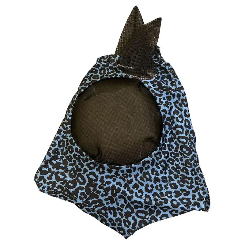 Fly Cover For Horses Anti-Bite Horse Head Cover Leopard Print Pattern Breathable Horse Care Product Anti-Bite Horse Head Cover