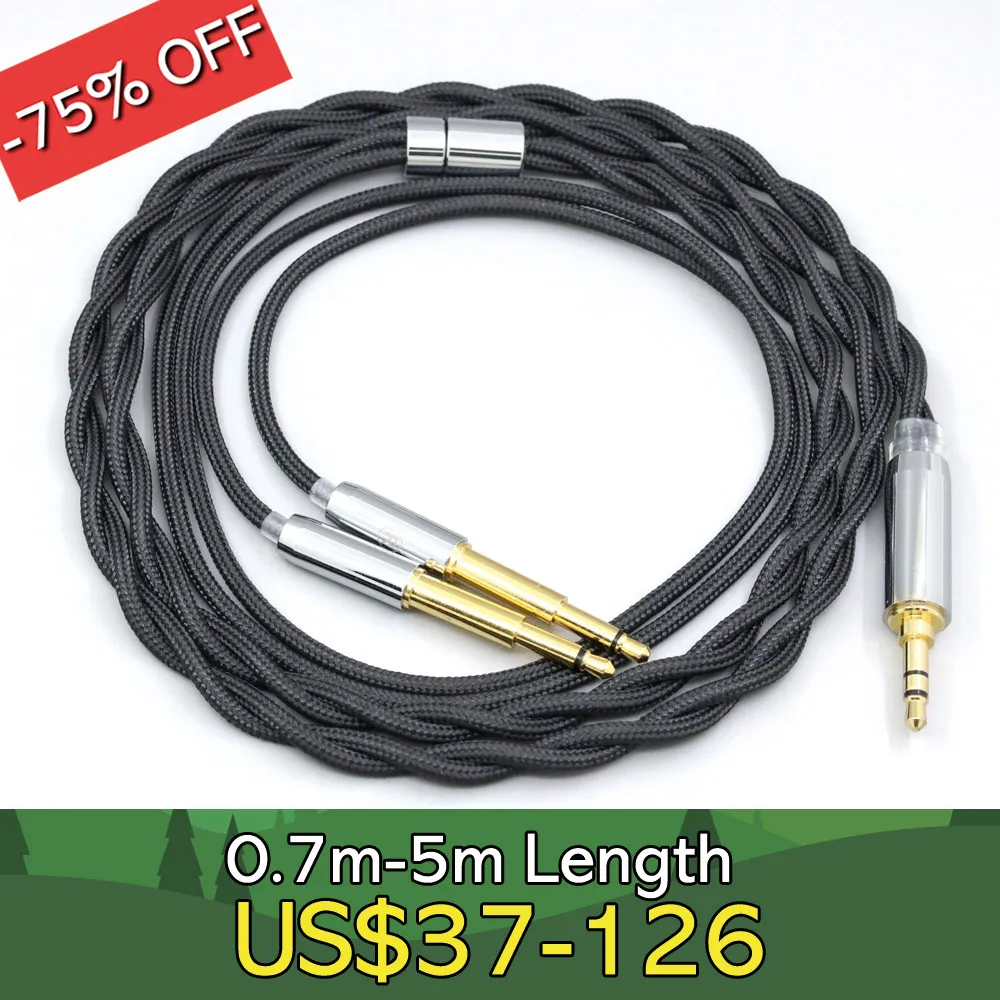 

Nylon 99% Pure Silver Palladium Graphene Gold Shield Cable For Meze 99 Classics NEO NOIR Headset Headphone LN008296