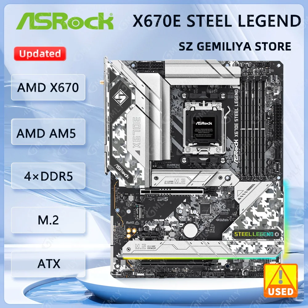 

ASROCK X670E STEEL LEGEND Motherboard AMD X670 AMD AM5 DDR5 256GB M.2 ATX support Ryzen 7 8700 Ryzen 5 8500 Ryzen 7 9700 Ryzen