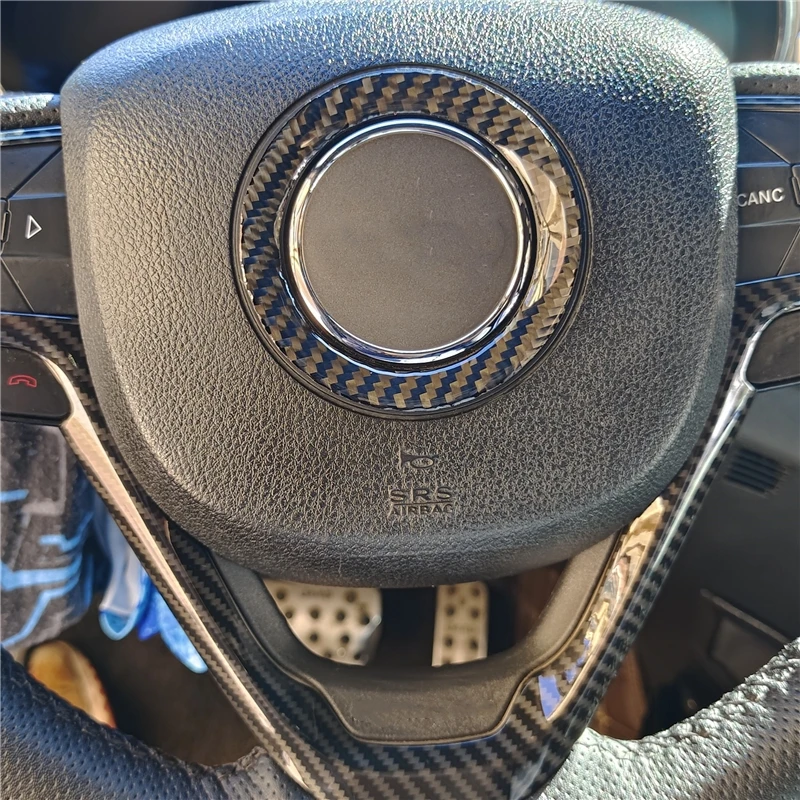 WELKINRY For Jeep Cherokee KL 5th Genertion 2014-2023 & Grand Cherokee WK2 4th Gen 2014-2021 Car Steering Wheel Logo Brand Trim