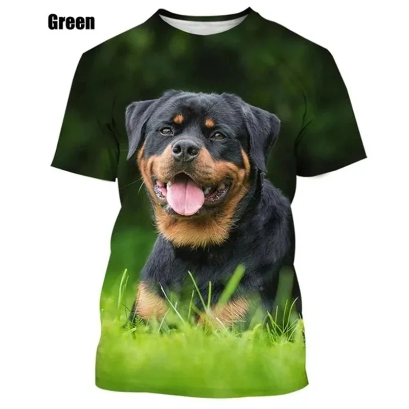 New Fashion Rottweiler 3D Printing T-shirt Men\'s And Women\'s Clothing Summer Casual Short-sleeved Pet Dog Tshirts Oversized Tops