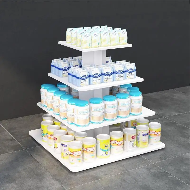 Wooden Rectangle Nakajima Snacks Maternal and Infant Toys Cosmetics Display Shelf Gift Cabinet Round Display Shelf