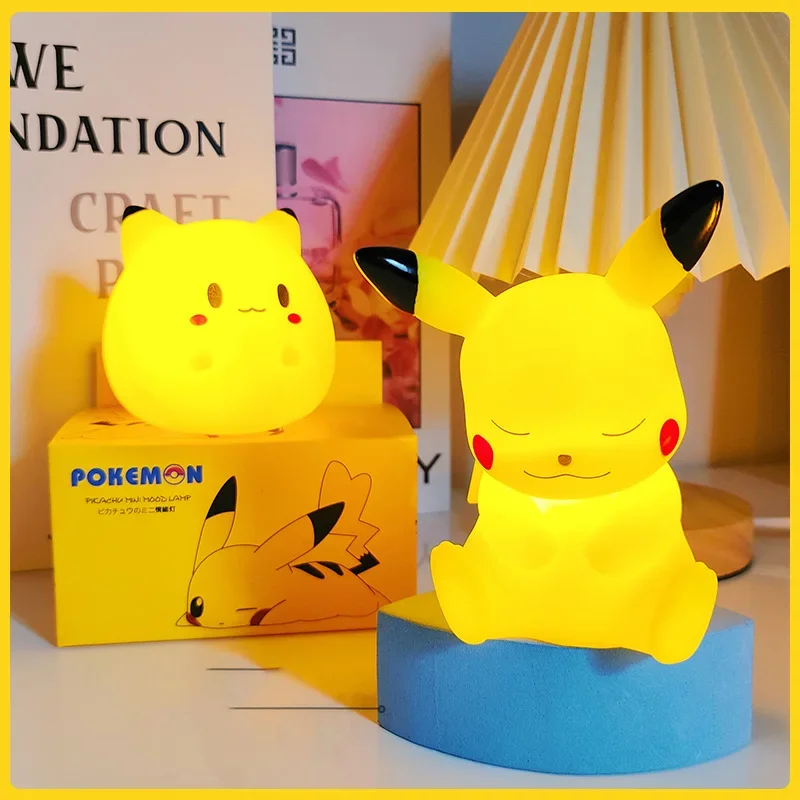 

Pokemon Pikachu Night Light Glowing Anime Figures Toy Pokemon Pikachu Cute Bedside Led Lamp Kawaii Children Birthday Gift Girl