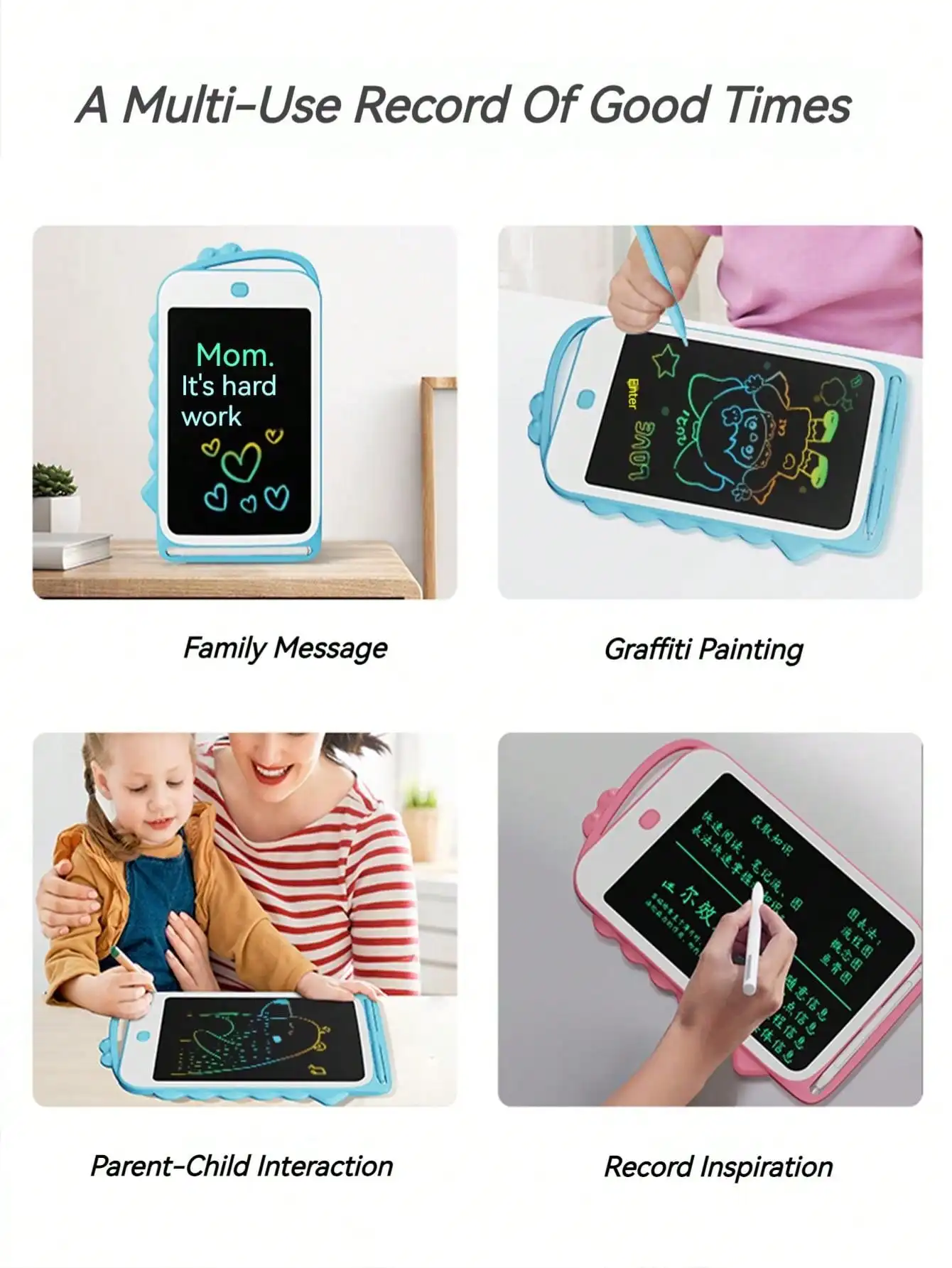 Tablero de Graffiti Lcd de 8 pulgadas para niños, juguetes educativos de dibujo colorido, juguetes de dibujo interactivos para padres e hijos, regalos de vacaciones