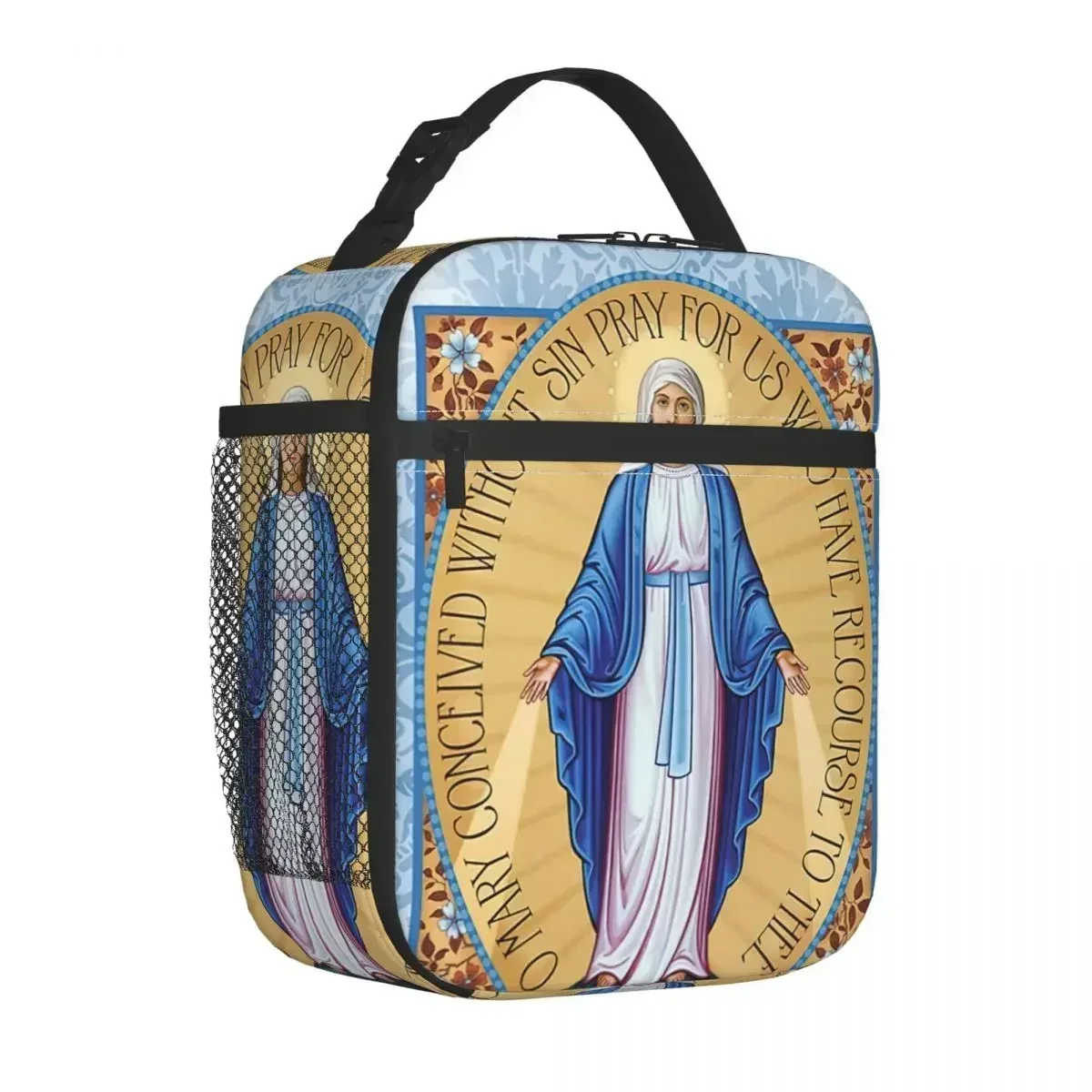 

Virgin Mary Insulated Lunch Bag Thermal Bag Meal Container Large Tote Lunch Box for Men Women School Travel