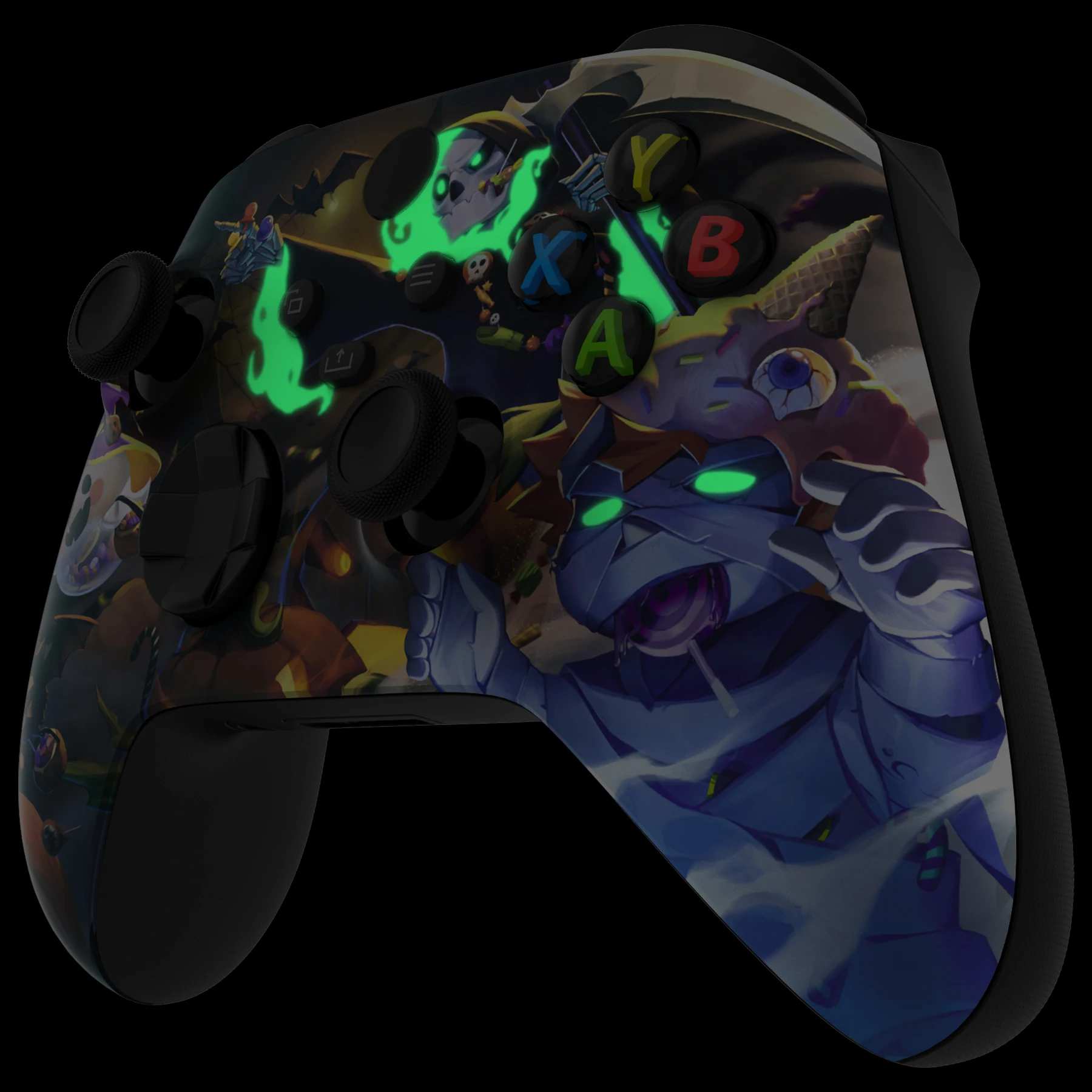 eXtremeRate Replacement Soft Touch Front Housing Shell Cover Faceplate for Xbox Series X/S (Xbox Core) Controller - Glow in Dark