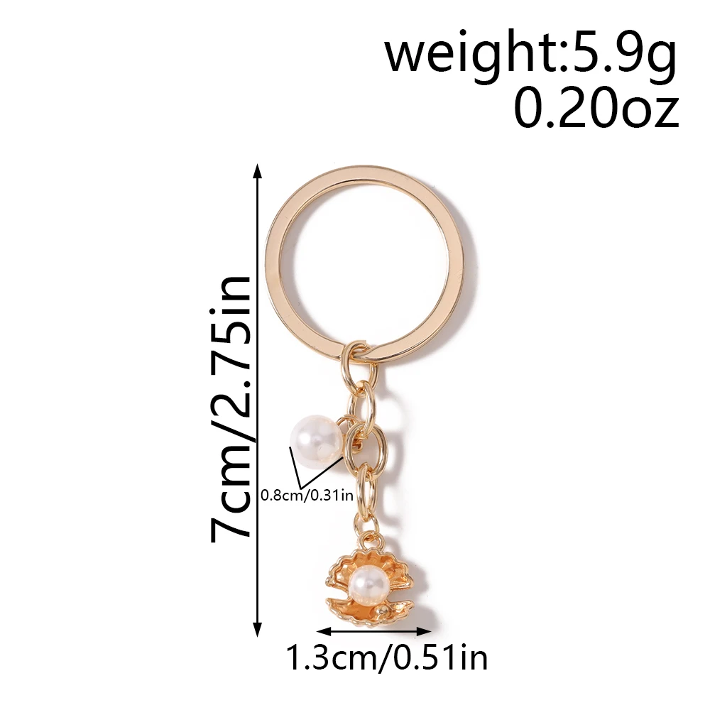 Aihua Niedlicher Strand-Muschel-Schlüsselanhänger für Frauen und Mädchen Schlüsselring-Anhänger für Handtaschen-Deko DIY Handgemachter Schmuck Schlüsselkette Geschenke – Detail 1