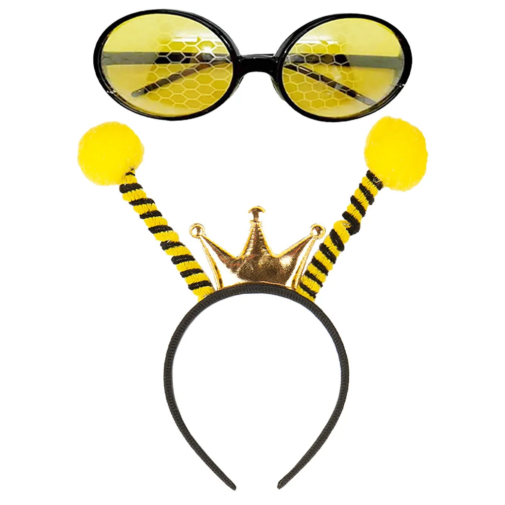 2 Pcs Desktop Bee Headband Glasses Child Headbands for Women's Hair Wacky Cloth Adult Costume Bees