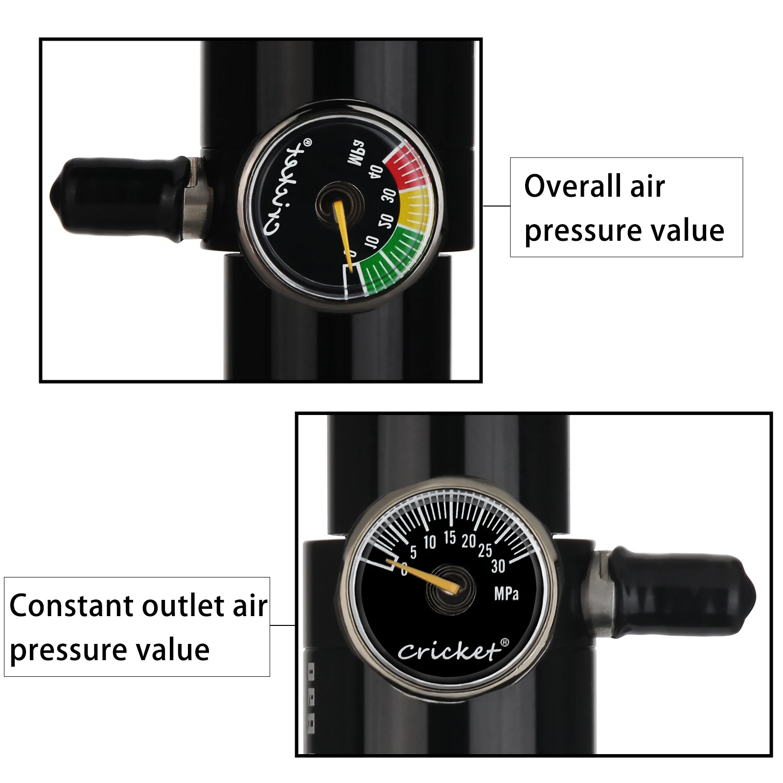 Shan bao-válvula de buceo negra, interruptor de barostato de doble calibre, accesorios de CO2, válvula de presión de inflado G1/2-14