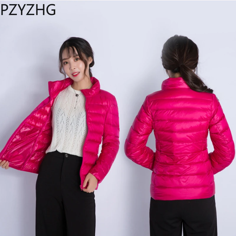 

Women 2023 New Autumn Winter Ultralight Down Jackets Puffer Duck Feather Coats Slim Warm Parkas Solid Portable Outwear