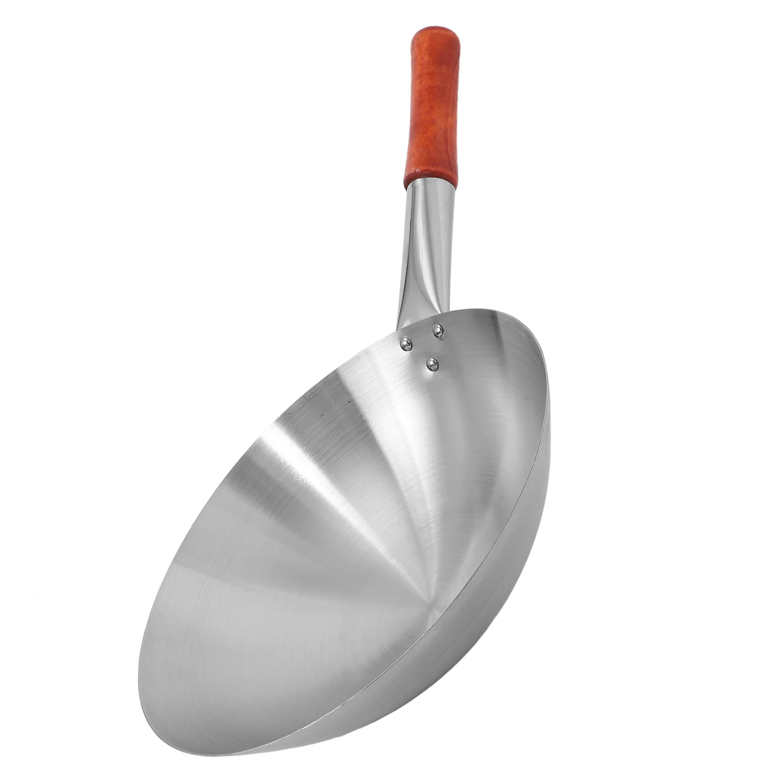 

Wok with Lid Handles Frying Single Silver Traditional Stainless Steel Pans Chinese