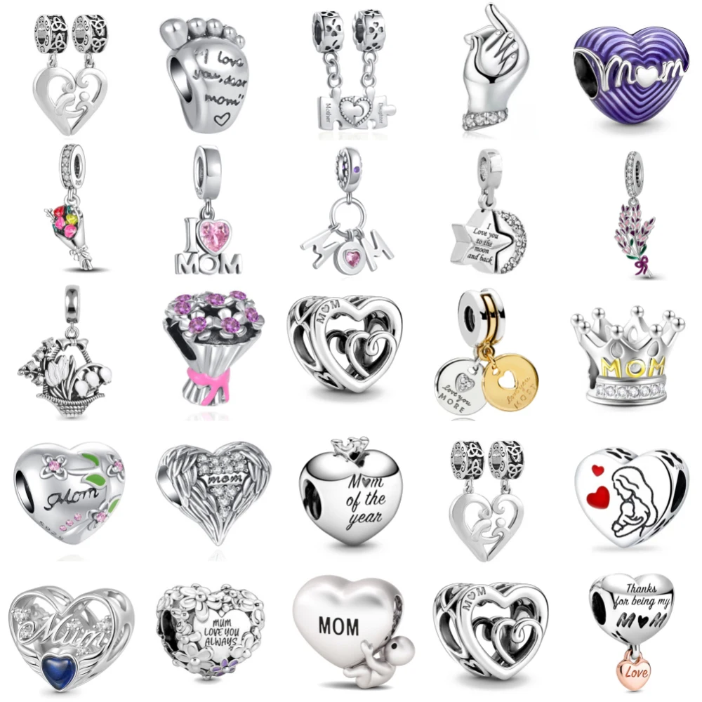 جديد 925 فضة عيد الأم زهرة سحر of ley 925 سلسلة مطرز صالح الأصلي قلادة سوار DIY بها بنفسك السيدات مجوهرات