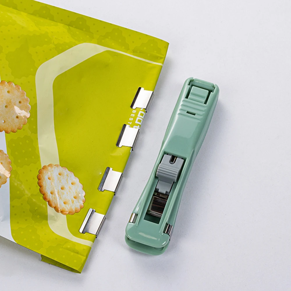 Mini Traceless Reusable Hand Clamp Push Stapler Paper Book File Office School Student Binder Binding Tools Supplies Accessories