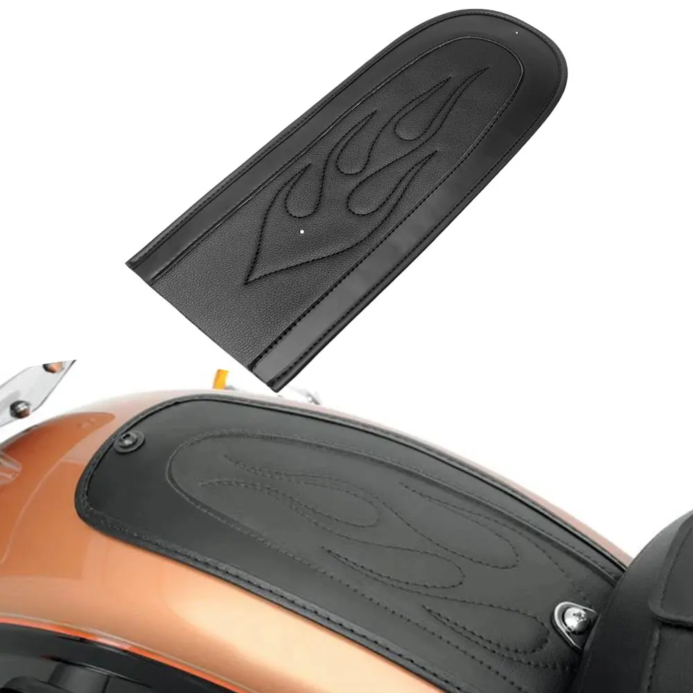 

Black Rear Fender Bib Pad Flame Pattern PU Leather Rear Seat Cushion Pad For Harley Dyna Wide Glide Fat Bob Street Bob 06-17