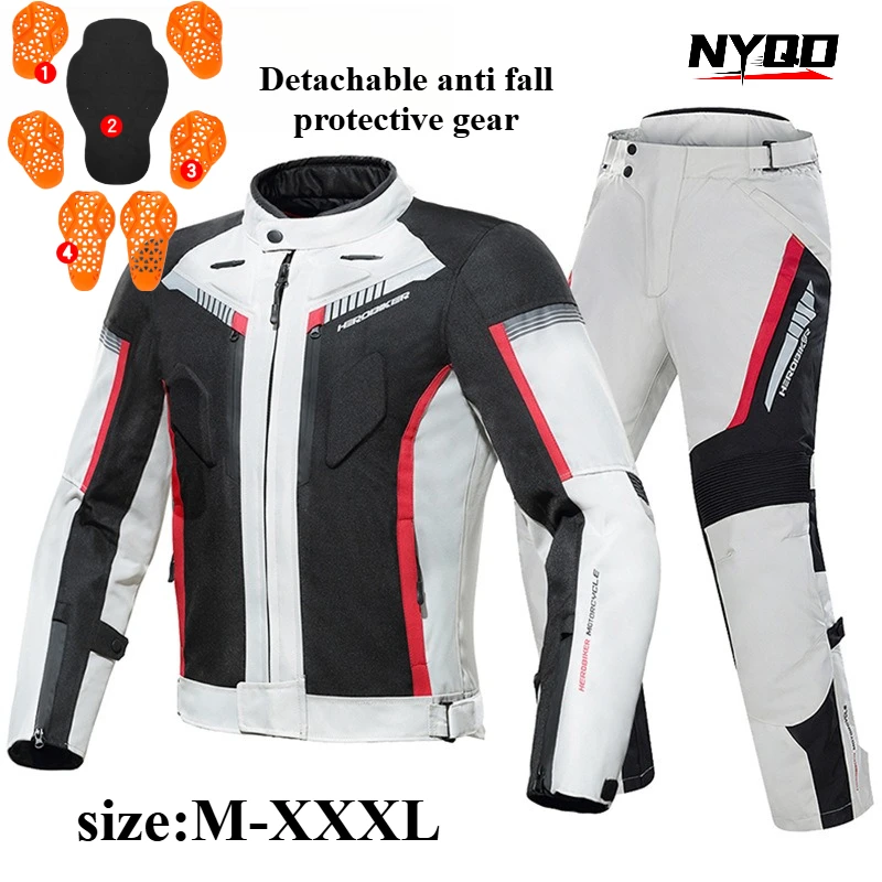 

HEROBIKER Waterproof Motorcycle Jacket Man Racing Jacket Wearable Motorcycle Pants Moto Clothing With EVA Protection
