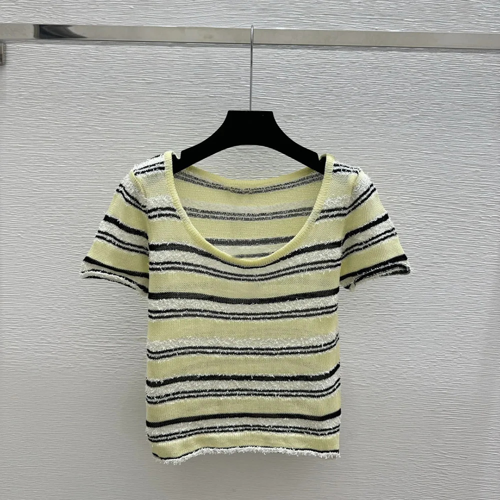 

High-quality 2026 new style women's striped casual round-neck short-sleeved shirt casual fashionable and comfortable xy2641507
