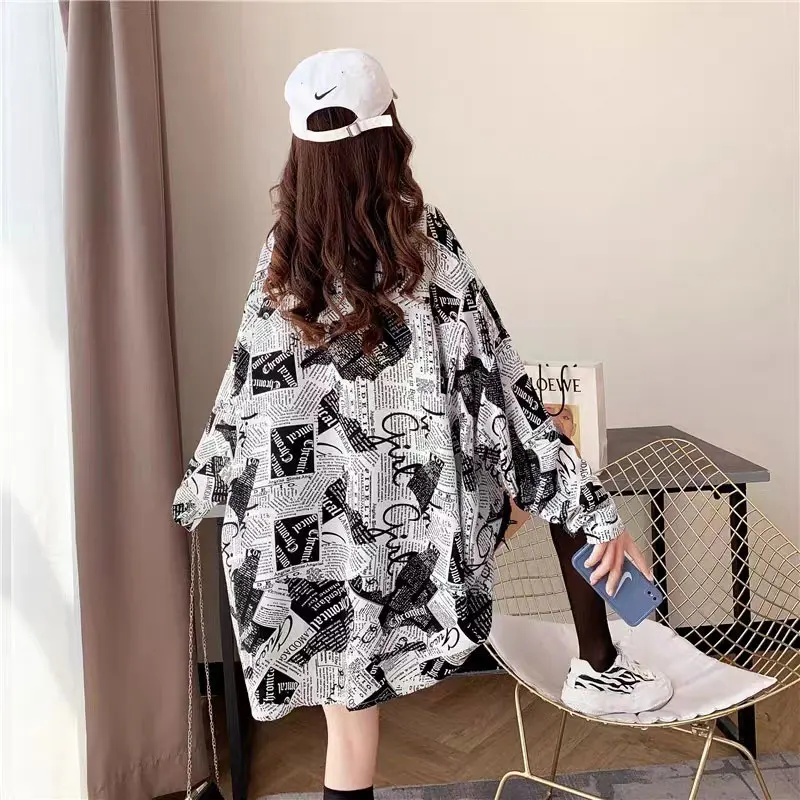 Women's Summer New Breathable Thin Sun Protection Clothing Cycling Loose Fashionable Open Cardigan Shirt Outerwear Trendy