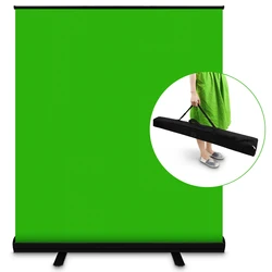 PYNSSEU 110cm*200cm Green Screen Pull-up Stand Background Collapsible Chromakey Backdrop For YouTube Video Game Virtual Studio