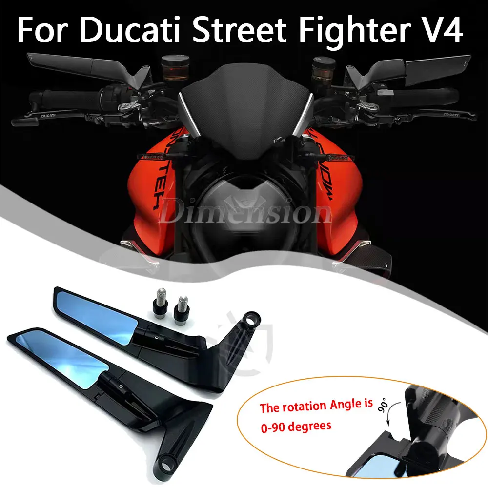 

For Ducati Monster 937 SP 2021 2022 2023 Motorcycle Streetfighter V4 S V4S V2 Rearview Mirror 360° Adjustable Rear View Mirrors