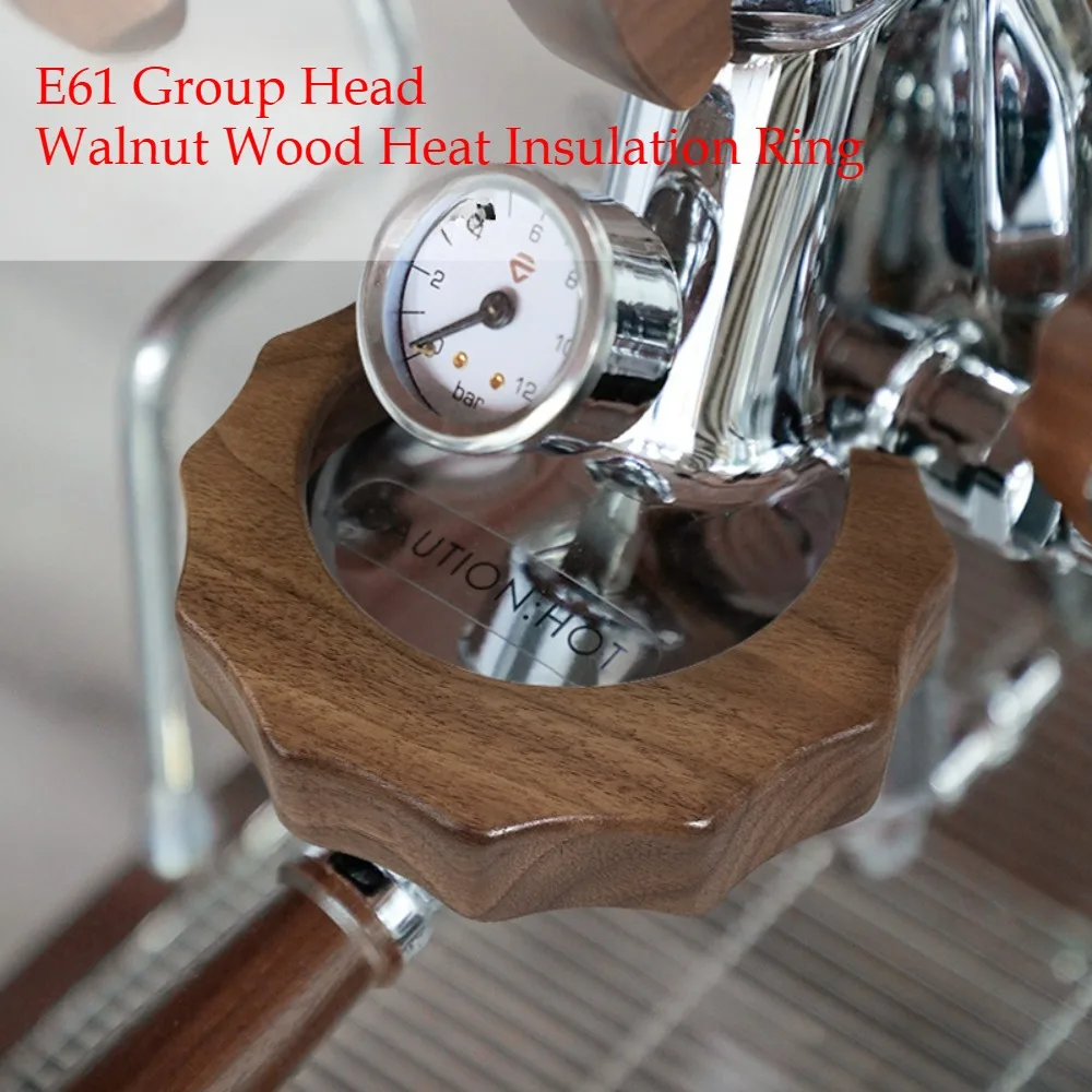 Деревянная защитная накладка из орехового дерева для групповой головки эспрессо, совместимая со стандартными групповыми головками E61, Faema E61, Rocket, Lelit и ECM
