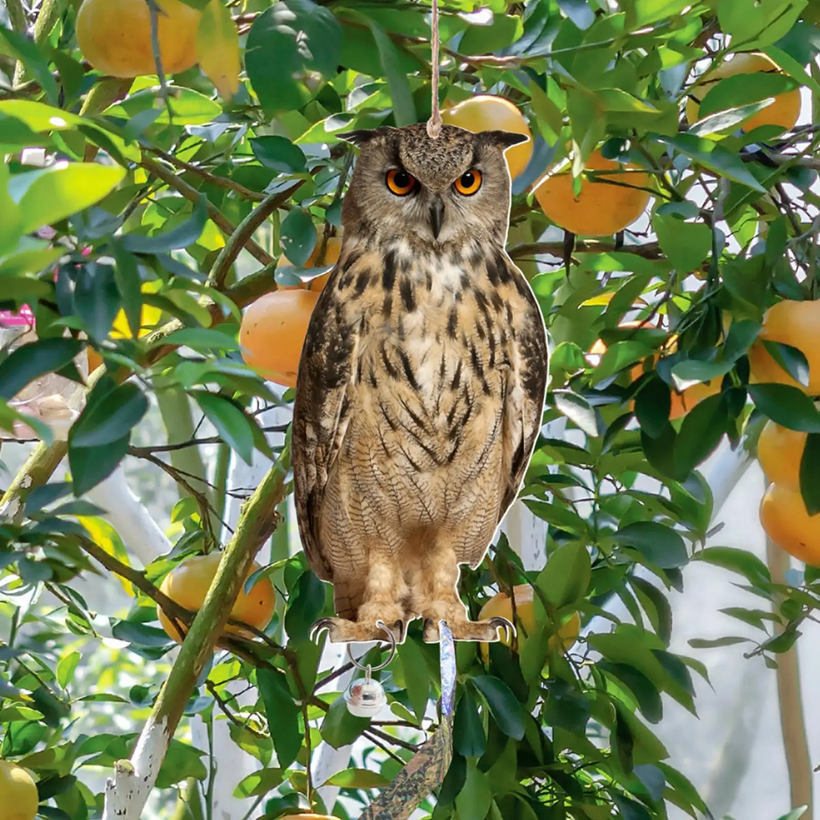 Owl Bird Scarer Pendant 2D Flat Realistic Owl Ornament Bird Repellent Decorative Hanging Scare Bird Tool For Garden Yard Farm