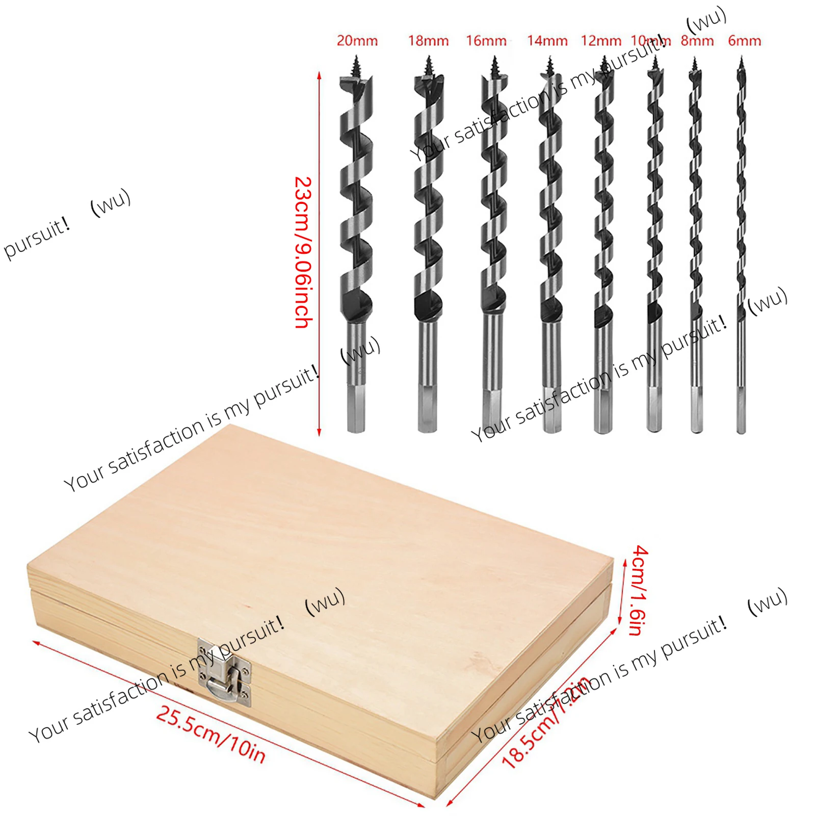8Pcs 6/8/10/12/14/16/18/20mm Woodworking Carbon Steel Auger Drill Bit Set Hex Quick Change Shank For Soft Hard Wood Hole Saw