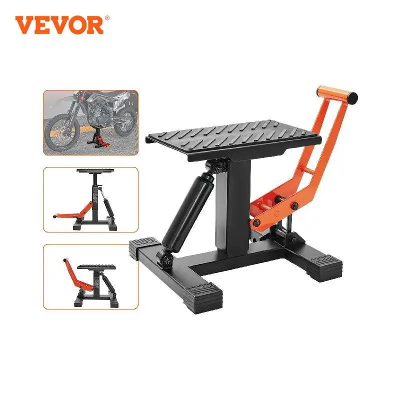 

VEVOR Motorcycle Jack Lift Stand 440 lbs Dirt Bike Lift Stand Hydraulic Lift Operation Adjustable Height Hoist Table Maintenance