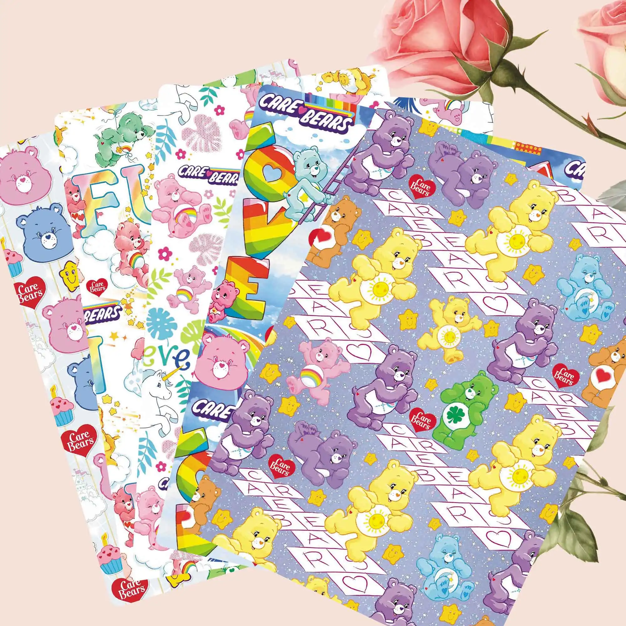 140x50CM Cartoon-Stoff DIY Care Bears Cartoon Polyester/100% Baumwolle/Satin Stoff Patchwork-Gewebe für Kinder Nähen Puppen Vorhänge 15782