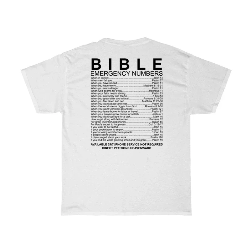 HB504-Bible  Numbers Back Print Christian T-Shirt Short Sleeve Bible Verse Funny T Shirt Jesus Faith Tees Women Religious Top